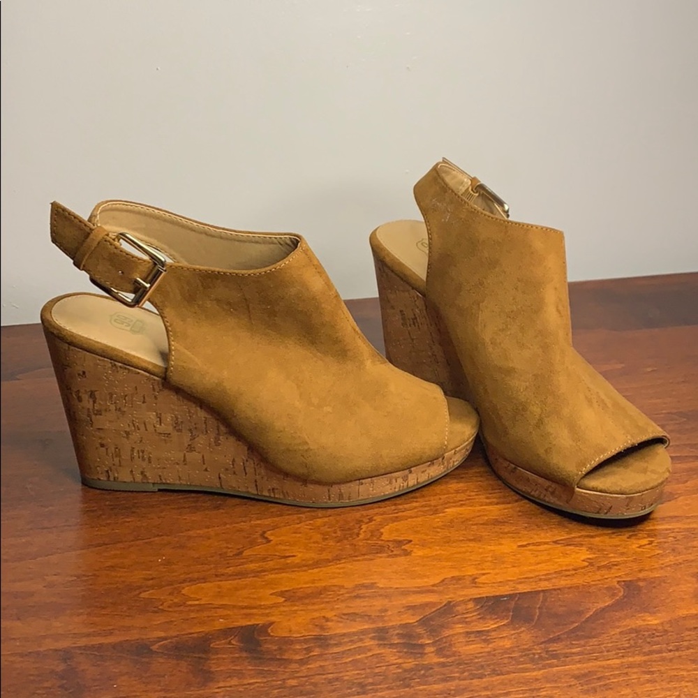 Brown Suede Wedges